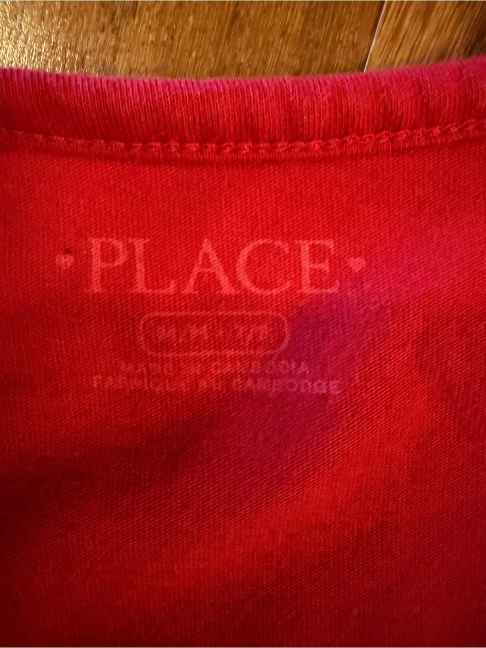 Children's Place Red Long-Sleeve Tee with Sequin Cat in Teacup Girls M 7/8 - GUC